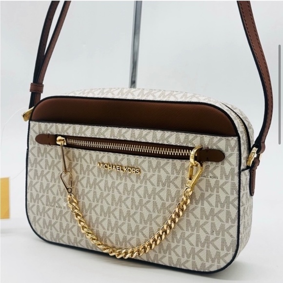 MICHAEL KORS LARGE EW ZIP CHAIN CROSSBODY BAG VANILLA - Picture 3 of 8
